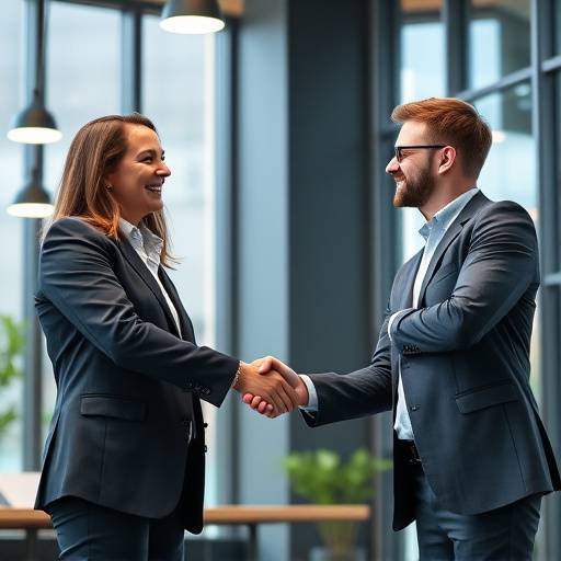 Two professionals shaking hands after a successful negotiation, representing the Negotiation Skills Workshop.